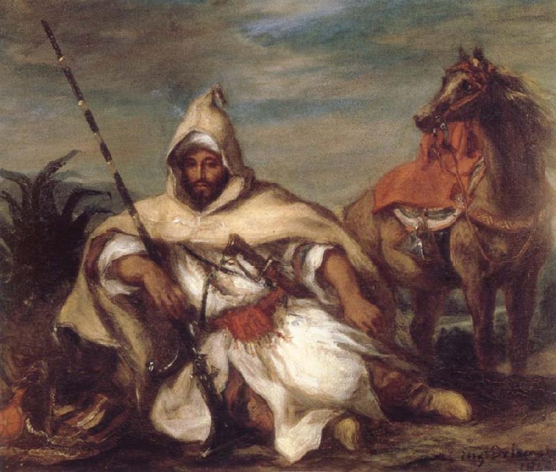 Eugene Delacroix A Moroccan from the Sultan-s Guard Sweden oil painting art